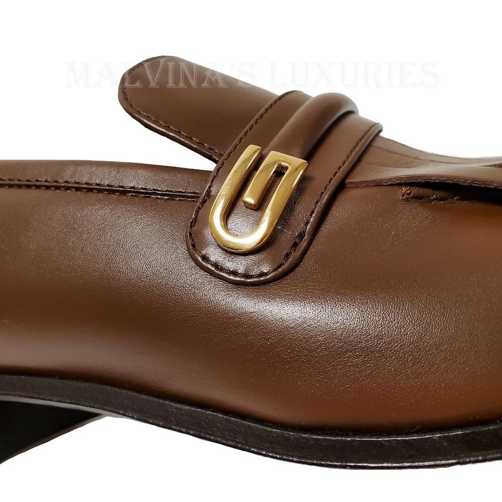 GUCCI SHOES MENS MIRRORED G FRINGED DETAIL BROWN LOAFERS sz US 10.5 - Picture 13 of 16